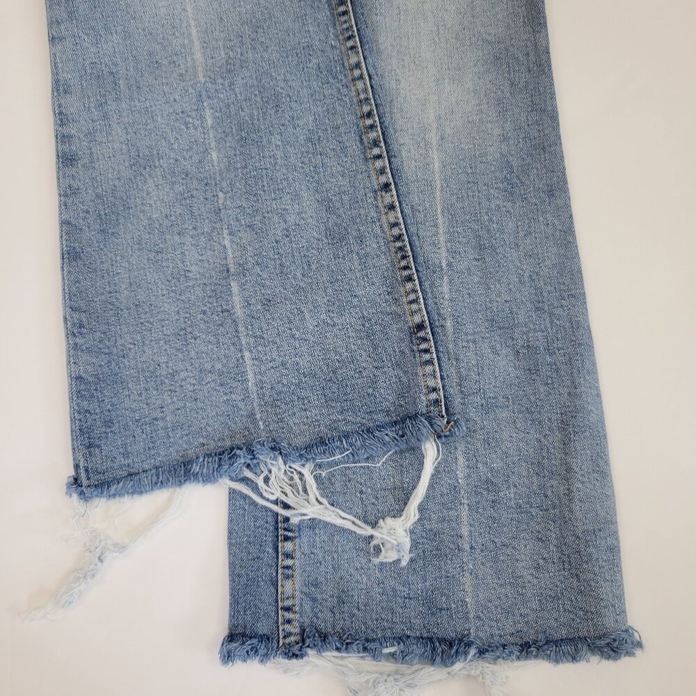 La Vie Rebecca Taylor High Rise Cropped Flare Raw Fray Hem Jean - Picture 6 of 12